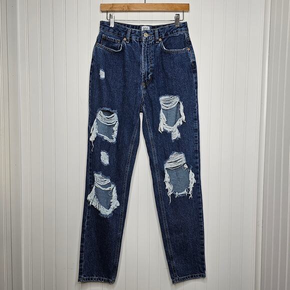 Urban Outfitters BDG Women's High-Rise Mom Jeans Size 27 Ripped Destroyed Boho - Picture 2 of 9